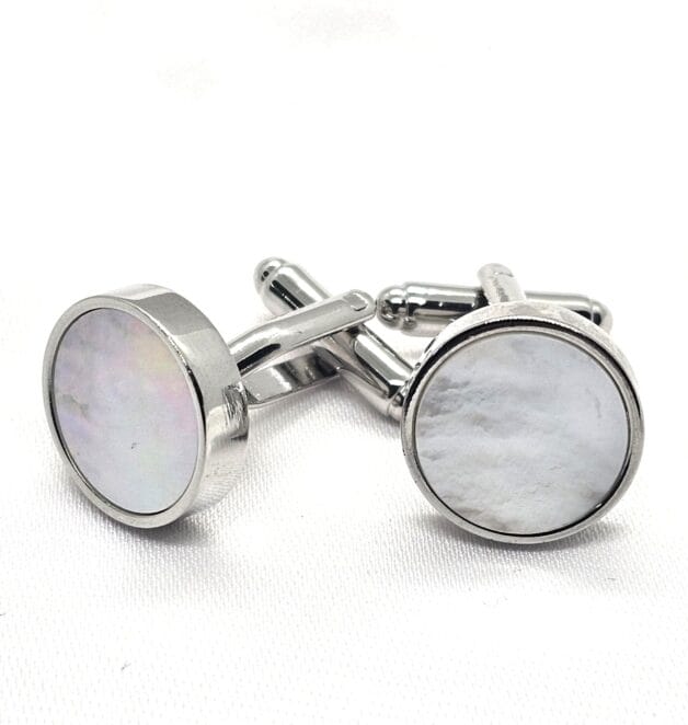 Round Silver Cufflinks